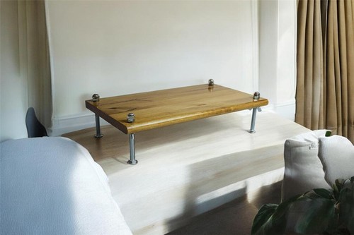 20" CIDS Monitor Stand Pine 1" Golden Oak 20x11.25x6 Made USA Riser Bolts NEW - Picture 3 of 10