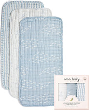 Baby Burp Cloths Organic Cotton Oversized Unisex Hypoallergenic Set Of 3 20x10