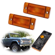Fits 70-72 Ford F-series F-100f-250f-350 Front Side Marker Lights Amber Lens