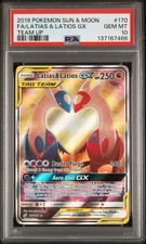 2019 POKEMON SUN & MOON TEAM UP #170 FULL ART/LATIAS & LATIOS GX PSA 10 NEW CERT