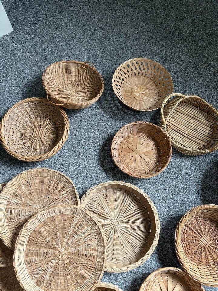 Lot Of 23 Wicker Baskets Boho Home Decor - Image 4 of 4