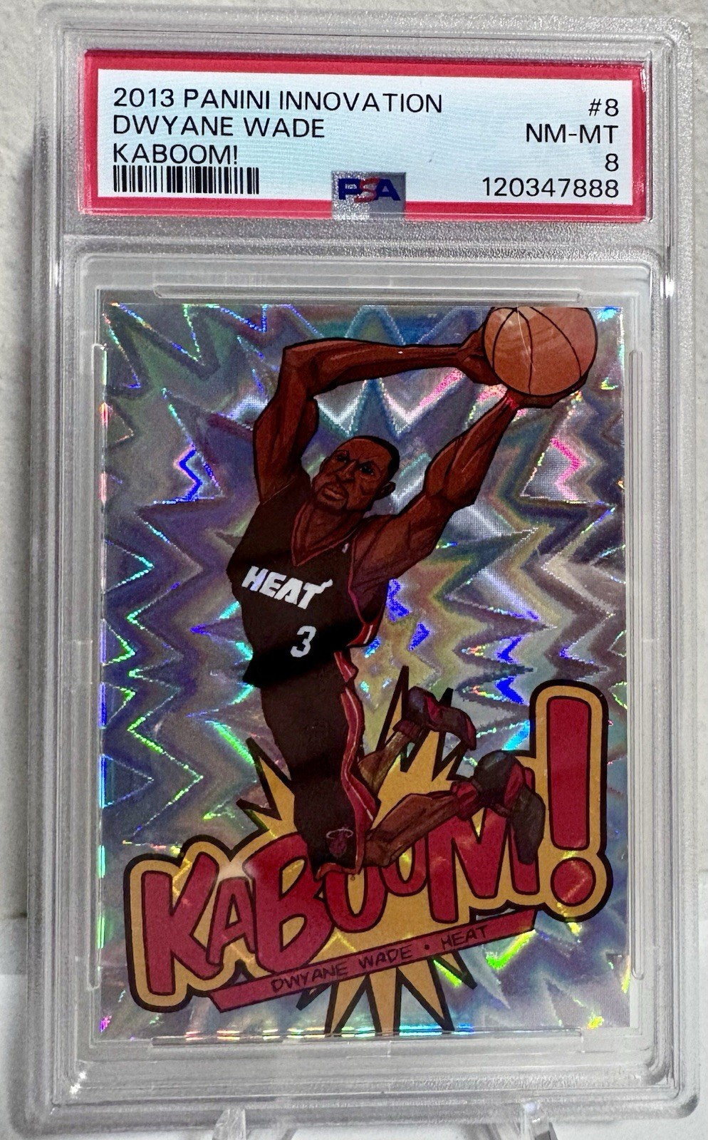 2013 Panini Innovation Dwyane Wade Kaboom! #8 PSA 8