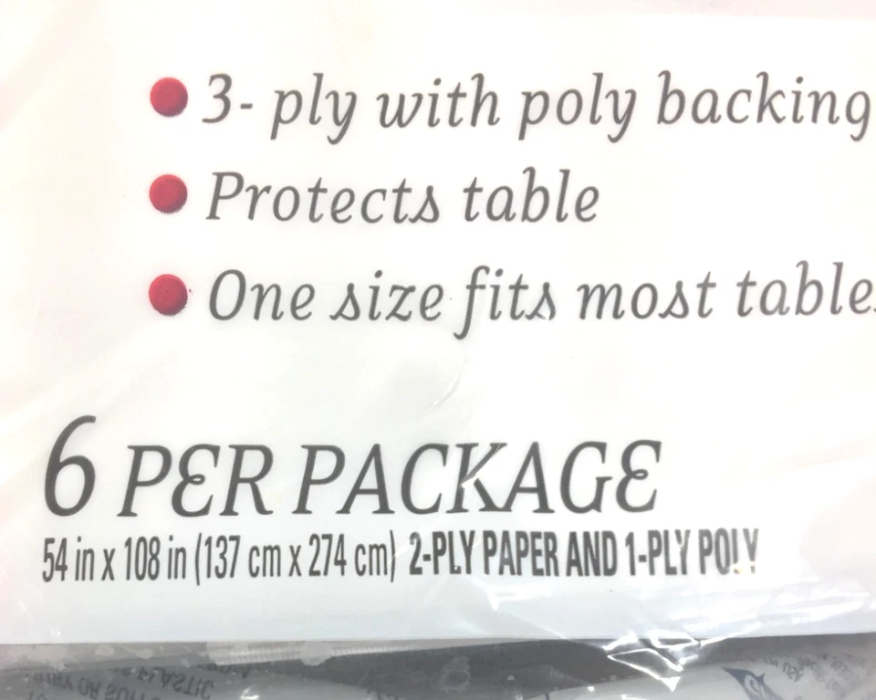 Vanity Fair Disposable Tablecovers, 3 Ply, 54" x 108", Linensoft, 6 per package - Image 2 of 4