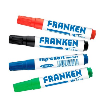 FRANKEN Flipchart-Marker farbsortiert 2,0 - 6,0 mm, 4 St.