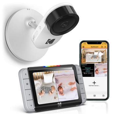 KODAK Cherish C520 WiFi Indoor Video Baby Monitor with Above-The-Crib View Pa...