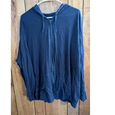 Jms Just My Size Hoodie Hooded Shirt Womens Plus Size 5X XXXXX 5XL Blue Zip Up 