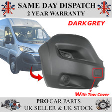 FRONT BUMPER CORNER CAP RIGHT NO FOG HOLE DARK GREY FOR VAUXHALL MOVANO