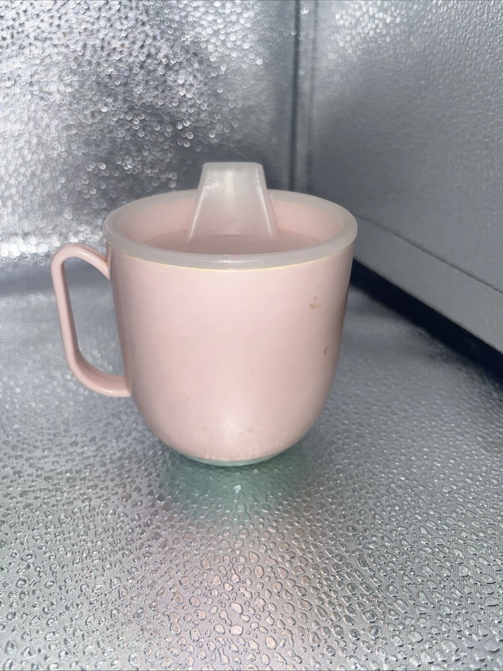 Taza para beber vintage Tommee Tippee con fondo ponderado años 60 con tapa Foto 4 de 4