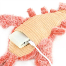 Pink Shrimp Moving Toy With USB Power Cable For Dog Cat Kid Washable Toy