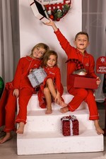 FINAL SALE Christmas Pajama Kids Custom Cotton Red Pj Boys Girls Christmas Gift