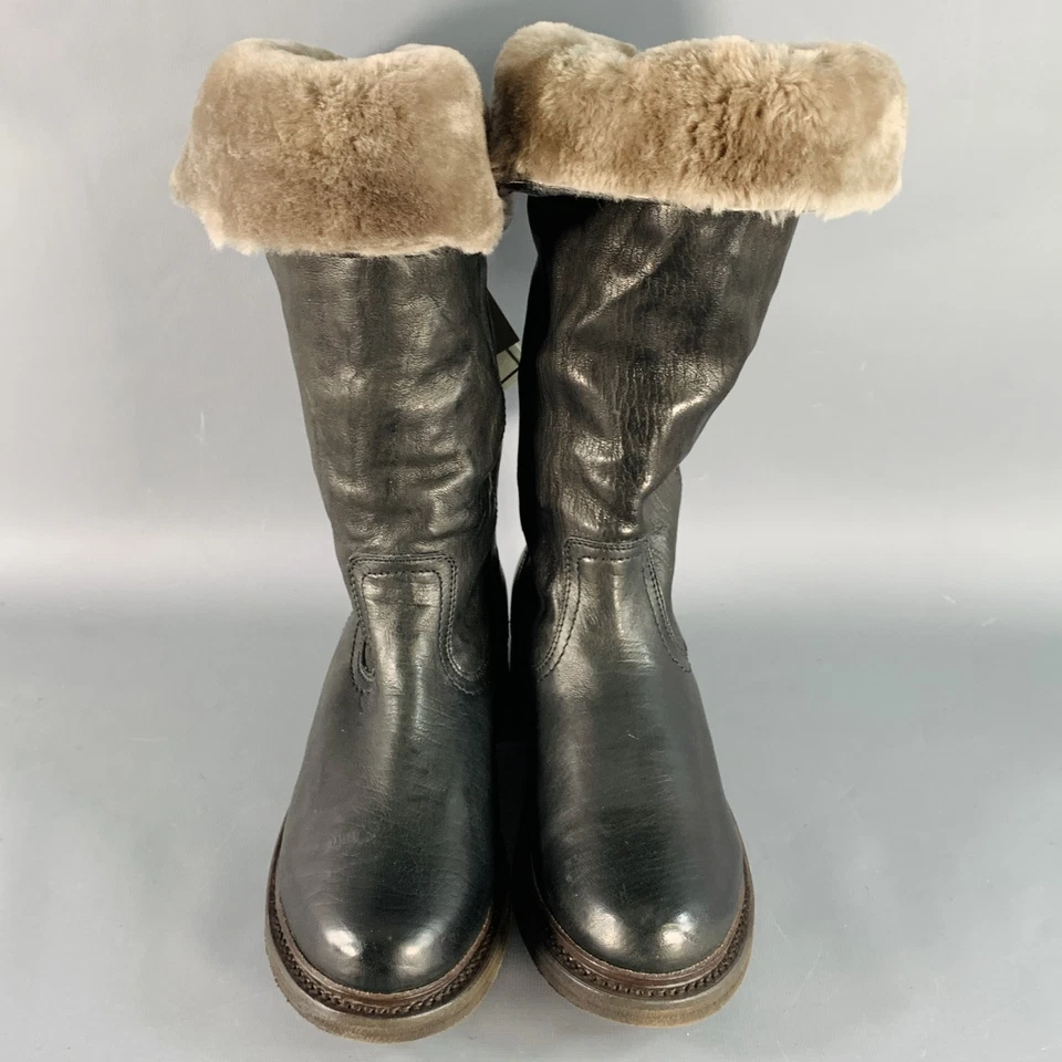 Botas FRYE De Piel Negra Valerie Con Plegado De Shearling Talla 7 - Imagen 4 de 4