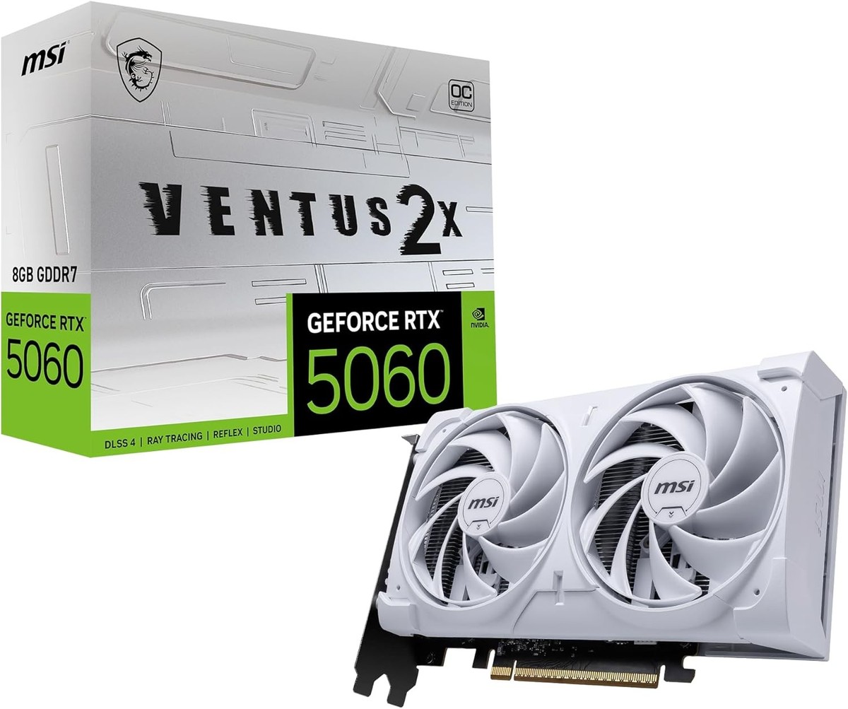 MSI GeForce RTX 5060 8GB GDDR7 VENTUS 2X OC WHITE G5060-8V2CW