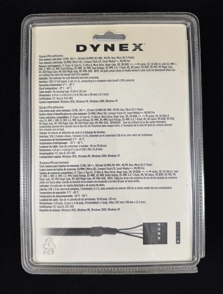 Dynex DX-CRD12 Internal All-in-One Card Reader - Five Memory Card Slots - Image 3 of 3