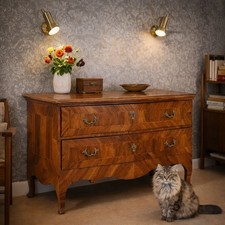 Commode Baroque Ancienne Noyer Décorations du XVIIIe Siècle Originale