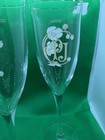 2 Perrier Jouet Nouveau PJ  Flowers Champagne Crystal Glasses 8" Etched Foot — photo 3