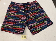 Psycho Bunny Swim Shorts Mens Medium Tyrian Mesh Lined Trunks Beach Spellout
