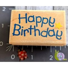 Stampabilities Happy Birthday ER1007 2000 Rubber Stamp Wood E52