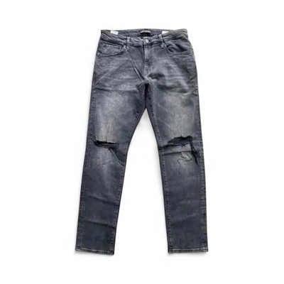 Mavi Jake Jeans Mens 36 x 34 Black Wash Slim Leg Distressed Jeans