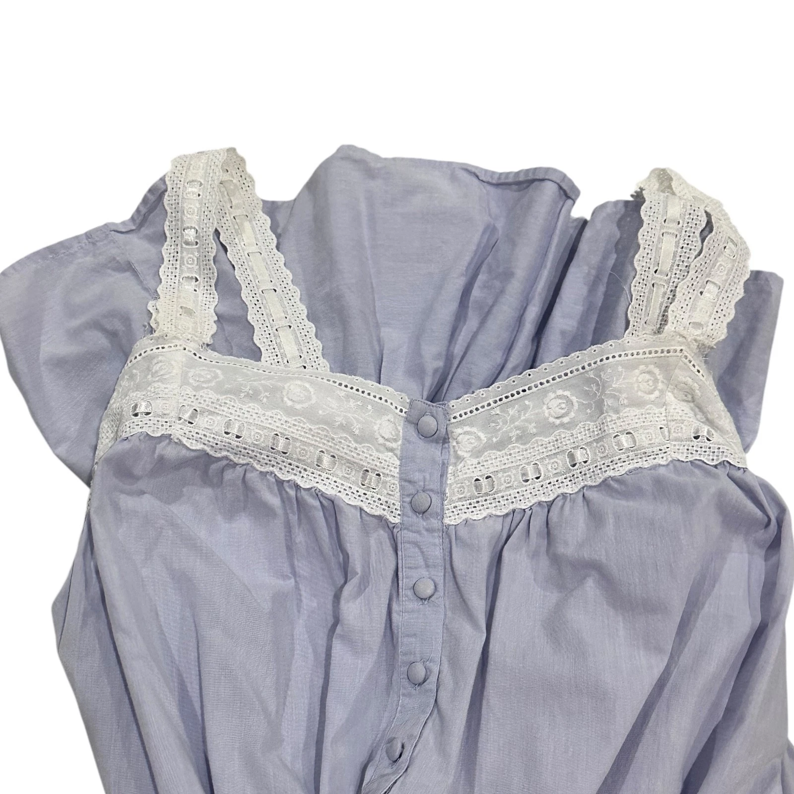 UNDERCOVER Camicia da notte Victoria's Secret etichetta oro pizzo occhielli lavanda made in Hong Kong M