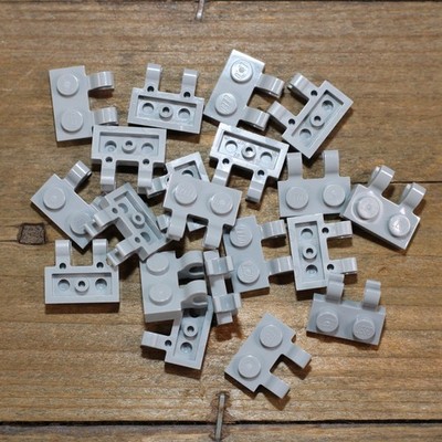 Lego 60470 49563 Light Bluish Gray Plate Modified 1x2 with 2 Open O Clips Qty 20
