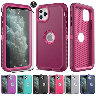 For iPhone 11/11 Pro/11 Pro Max/XR Rugged Shockproof Case Cover / Tempered Glass