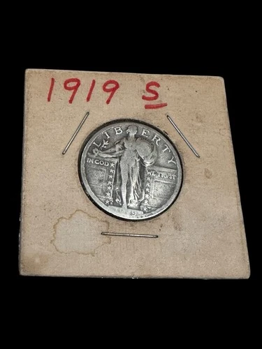1919 S Standing Liberty Quarter 25 cent Silver