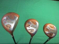 TOUR MODEL HEATER - Driver 3 & 5 Woods W/HC's - R Flex Graphite Shafts - Nice!