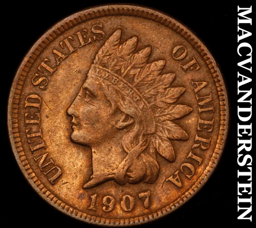 1907 Indian Head Cent - Scarce  Extra Fine  Better Date  No Reserve  #i1270
