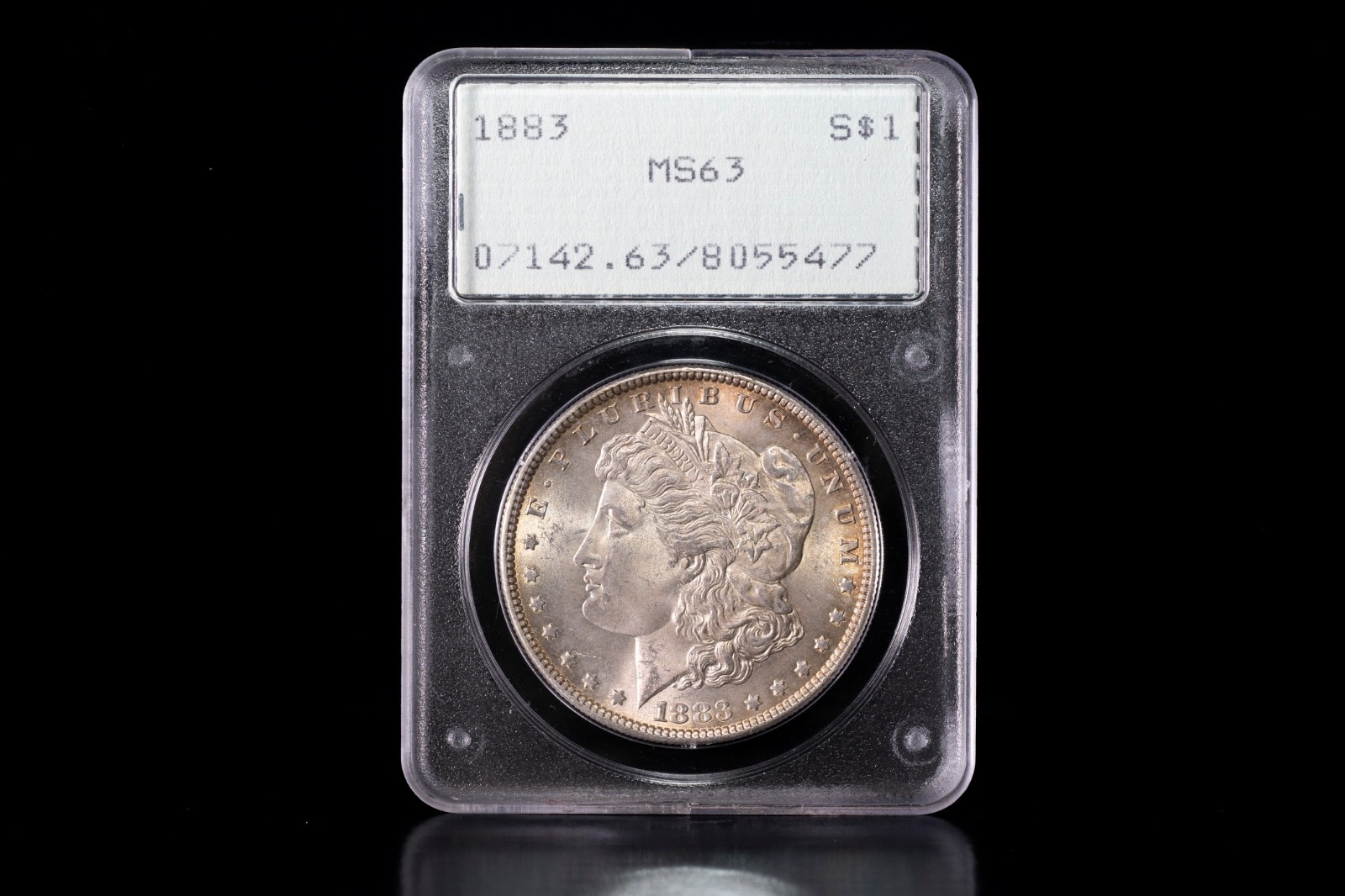 1883 PCGS MS 63 Morgan Silver Dollar  - Old Rattler Holder!