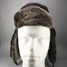 Heineken Trapper Hat Cap Faux Fur Black Winter Bomber CityHunter USA Beer Mens