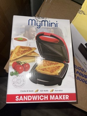 MyMini Sandwich Maker 520 Watts Non-Stick Red  Electric