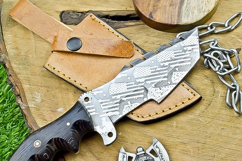 Custom Handmade J2 Steel Camping Hunting Knife TRACKER KNIFE - w/SHEATH -SN-4056 - Picture 6 of 10