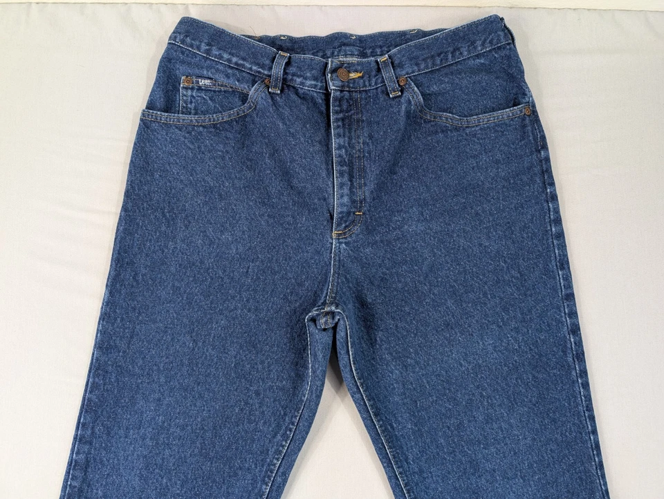 Vintage Lee Jeans Adult 34x35 100% Cotton Denim Blue USA Made Union Stamp* - Image 2 of 4