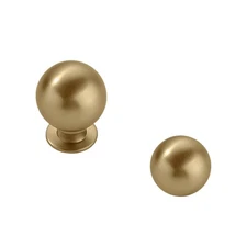 khtmeware 10 Pack 1 Inch Brushed Gold Cabinet Knobs Brushed Brass Small Ball ...