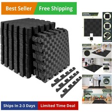 Exercise Puzzle Mat  -inch, Checkered EVA Foam Floor Tiles w/ Non-Slip Textur...