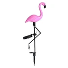 Solar Powered Pink Flamingo Shape Outdoor Garden Light Ornament Lawn Path Lamp