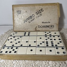 Dominó vintage súper grueso tamaño jumbo cara gigante parecido a mármol (blanco) de Puremco