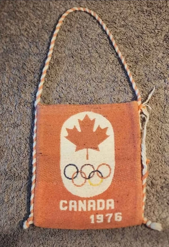 Bolso de hombro tejido vintage de los Juegos Olímpicos de Montreal 1976 - recuerdos coleccionables Foto 2 de 4