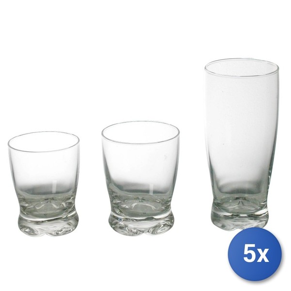 5X Packungen 3 GläSer Aus Glas Madison Bibit Cl 39 Transparent Bormioli-image