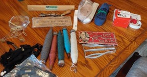 Large LOT of Vintage RUG/HOOK RUG Making TOOLS & SUPPLIES