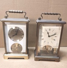 2 Vintage Schatz 8 Day Brass Mechanical Carriage Clocks