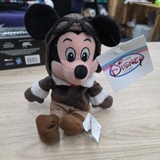 The Disney Store Pilot Mickey Mouse 9 Inch Mini Bean Bag-Beanie NEW