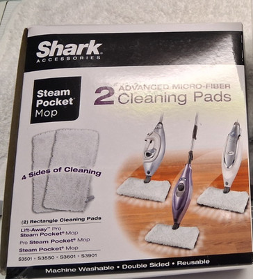 NEW Shark Steam Mop Micro-Fiber Cleaning Pads Washable Reusable XT3101 NIB 2-pk