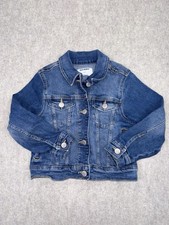 Old Navy Girls XS 5 Denim Jean Jacket Long Sleeve Classic Button Front Pockets