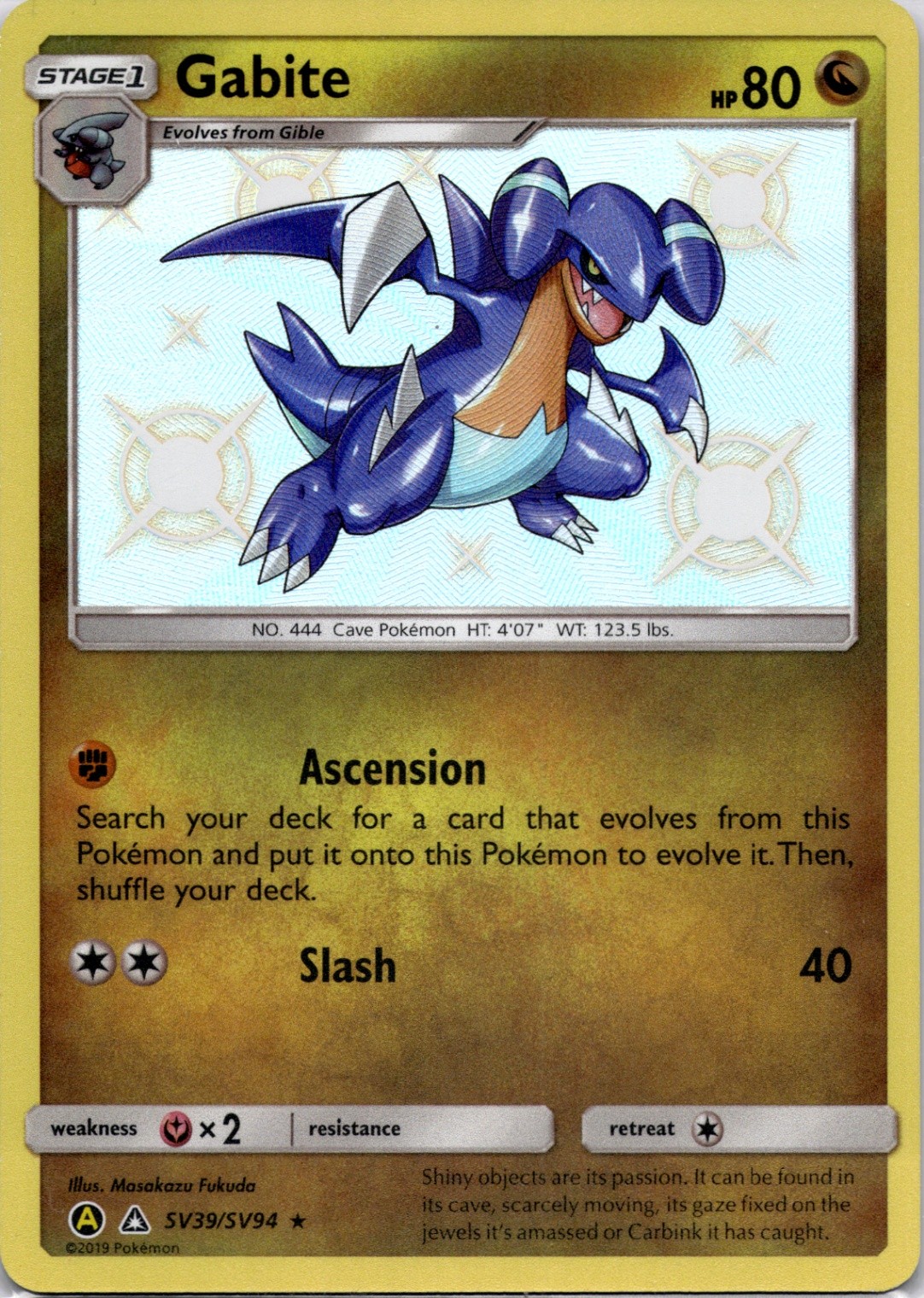 Gabite Shiny Holo Rare Hidden Fates: Shiny Vault SV39/SV94 NM