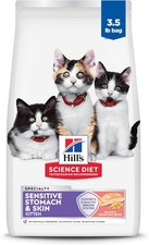 Kitten Sensitive Stomach & Skin Dry Cat Food Salmon & Brown Rice 3.5 lb. Bag 12.85 per pound