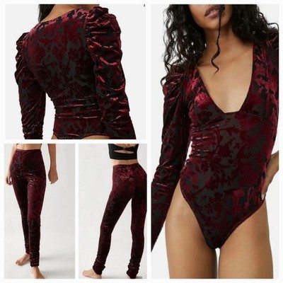 free people women's intimately midnight combo magic hour velvet set Size Small