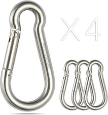 Stainless Steel Carabiner Spring Snap Hook - 304 Stainless Steel Heavy Duty Clip