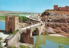 Toledo Spain, Alcantara Bridge & San Servando Castle, Vintage Postcard