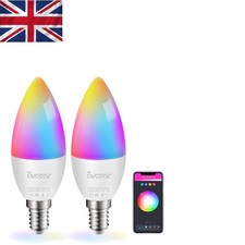 Pack of 2 E14 WiFi Smart Bulbs - Music Sync, RGB & Warm/Cool White Light